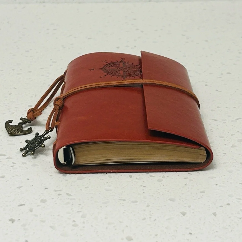 📒 Nautical Notebook Journal Leather Wrap With Refillable Paper NWT